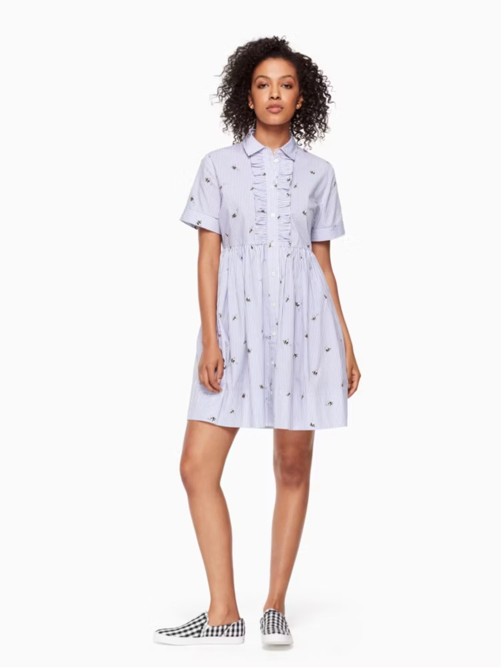 Kate Spade Brooke Street Abuzz Poplin Shirtdress - size XS